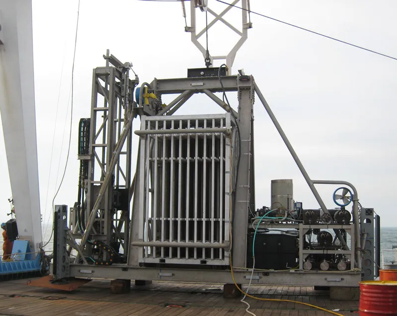 ACS seafloor lander drill featured wireline coring technology, integrated power and telemetry systems